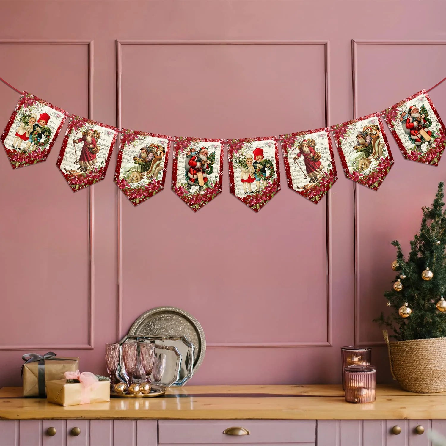 Merry Christmas Santa Decorate Christmas Wall 2026 New Year Decoration 2025 Christmas Decoration