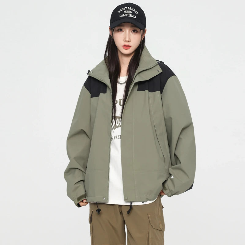 Outdoor Riding Jackets for Women Patchwork Waterproof Camping Coat Men Fishing Trekking Windbreaker Travel Jacket Women Clothing