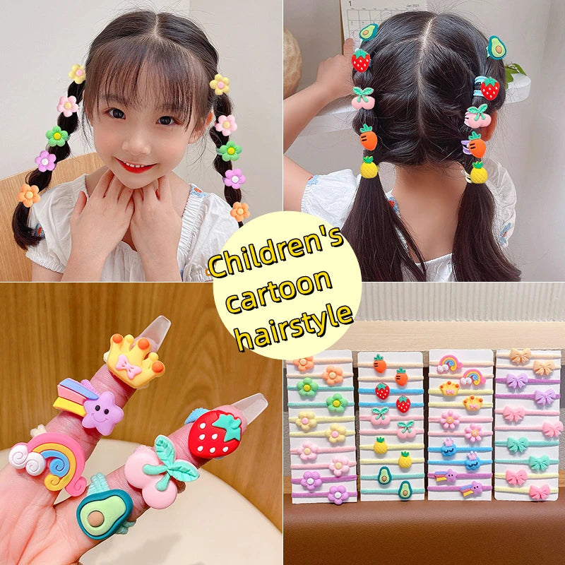 20-100 Pieces/Set Rubber Band for Children Cartoon Hair Band New Sweet Baby Hair Rope Hair Accessories