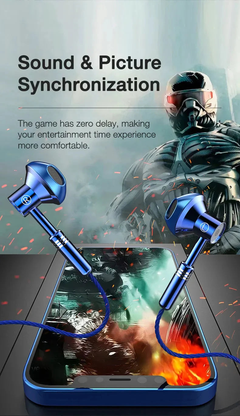 Wired Headphones Bass 9D Stereo Earphones Mic Headphone Headset in-ear Wire Earphon Earbud Phone Headset with Microphone