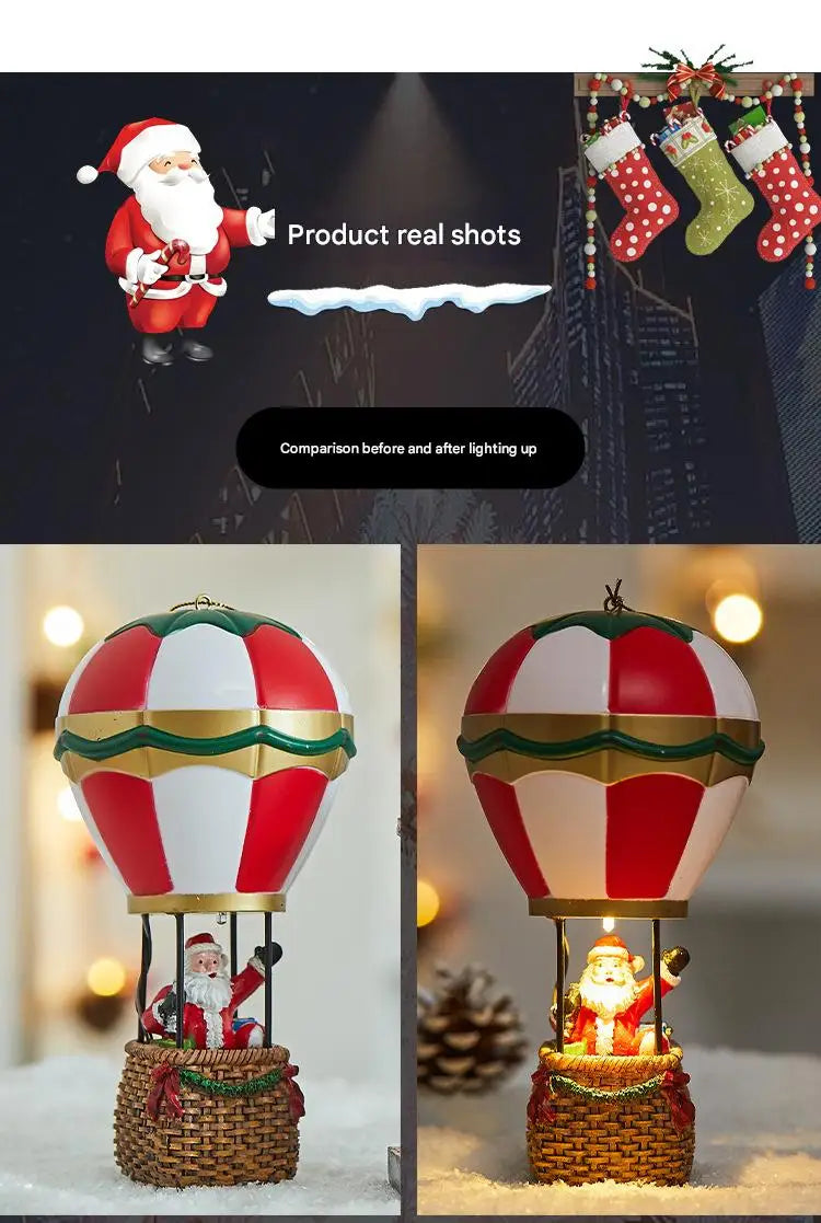 New Christmas resin ornaments Christmas gifts Santa Claus snowman night light holiday decoration ornaments holiday children's to