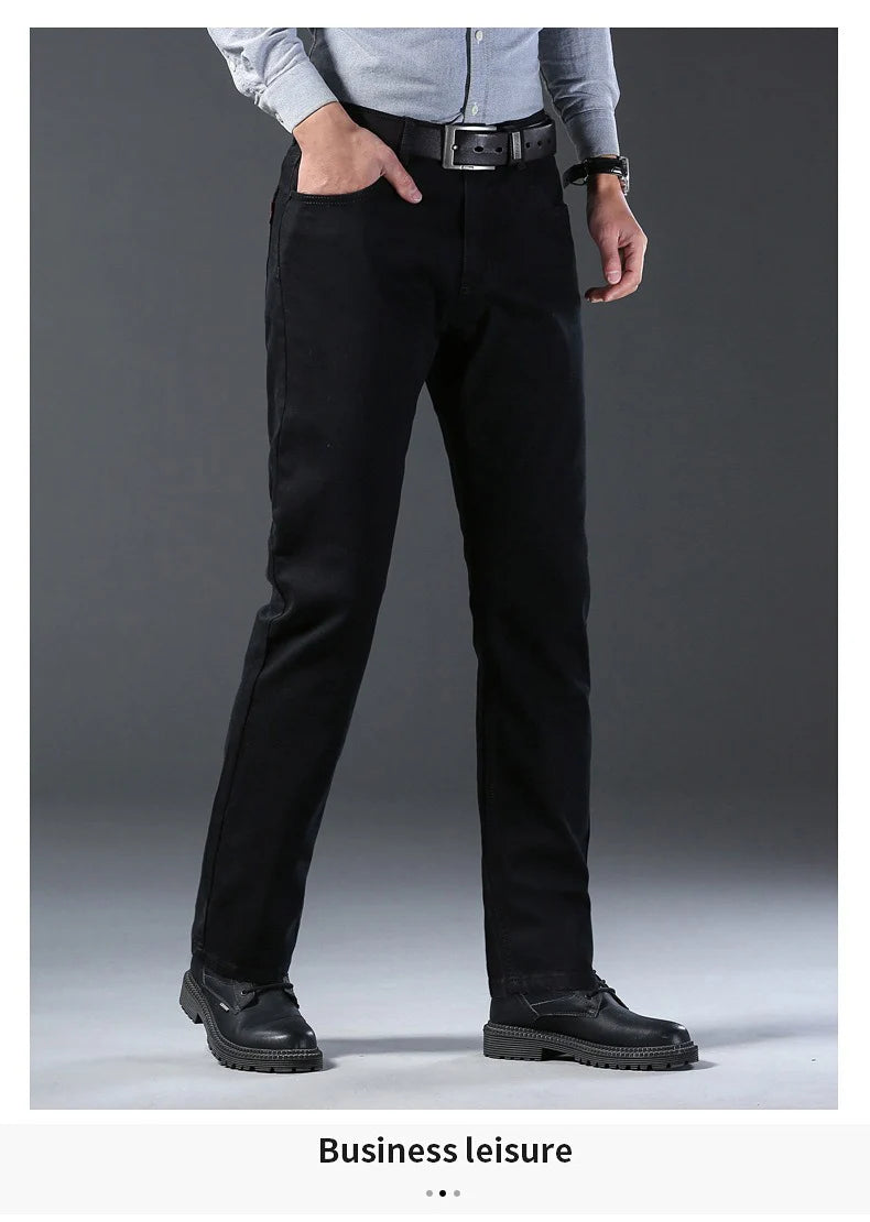 Men Classic Advanced Fashion Brand Jeans Jean Homme Man Soft Stretch Black Biker Masculino Denim Trousers Mens Pants Overalls