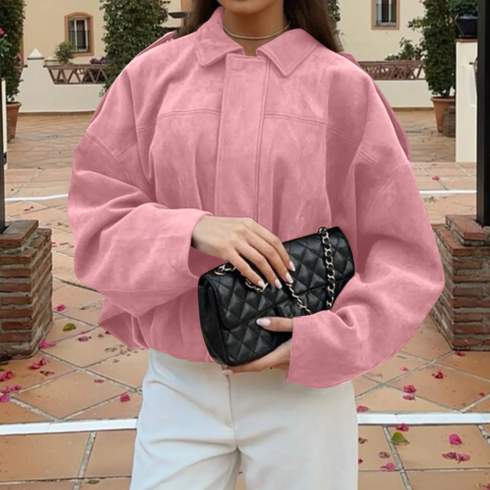 Women's Jackets Coat Fashion Turn-down Collar Long Sleeve Loose Coats Vintage Female Outerwear Chic Street Youth Jackets Tops