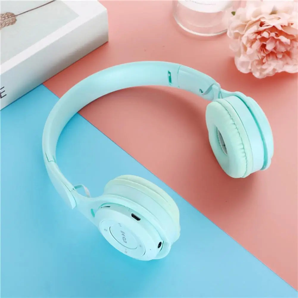 Headphones Kids Wireless Bluetooth Earphones Stereo Foldable Helmets Gaming Headsets Over-ear Headphones for Android ios
