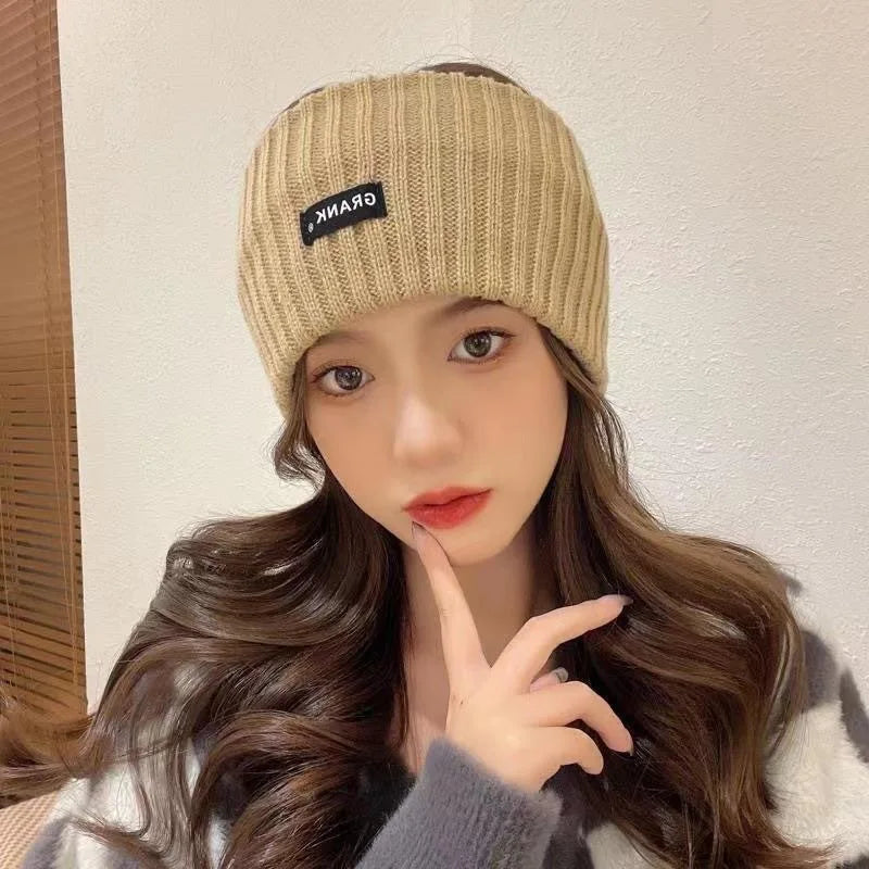 Women Winter Wide Headband Solid Color Knitted Warm Headwrap for Girls Punk Elastic Headwear Sports Bands Hair Accessories