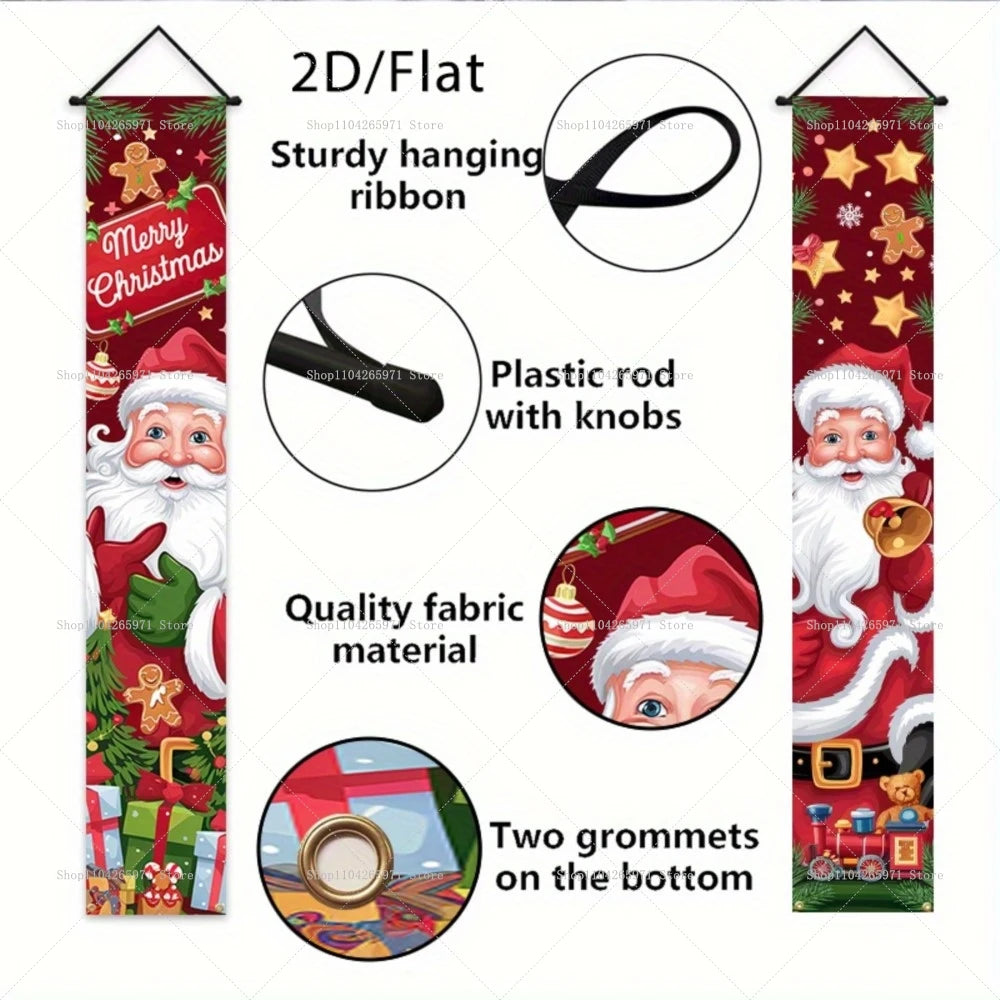 Christmas Door Decoration 2025 Merry Christmas Banner Decor for Home Hanging Xmas Ornament Navidad Happy New Year Gift 2026