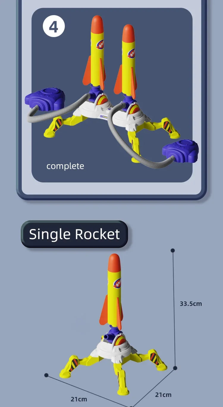 Kid Air Rocket Foot Pump Launcher Toys Sport Game Jump Stomp Outdoor Child Play Set Toy Pressed Rocket Launchers Pedal Games Toy