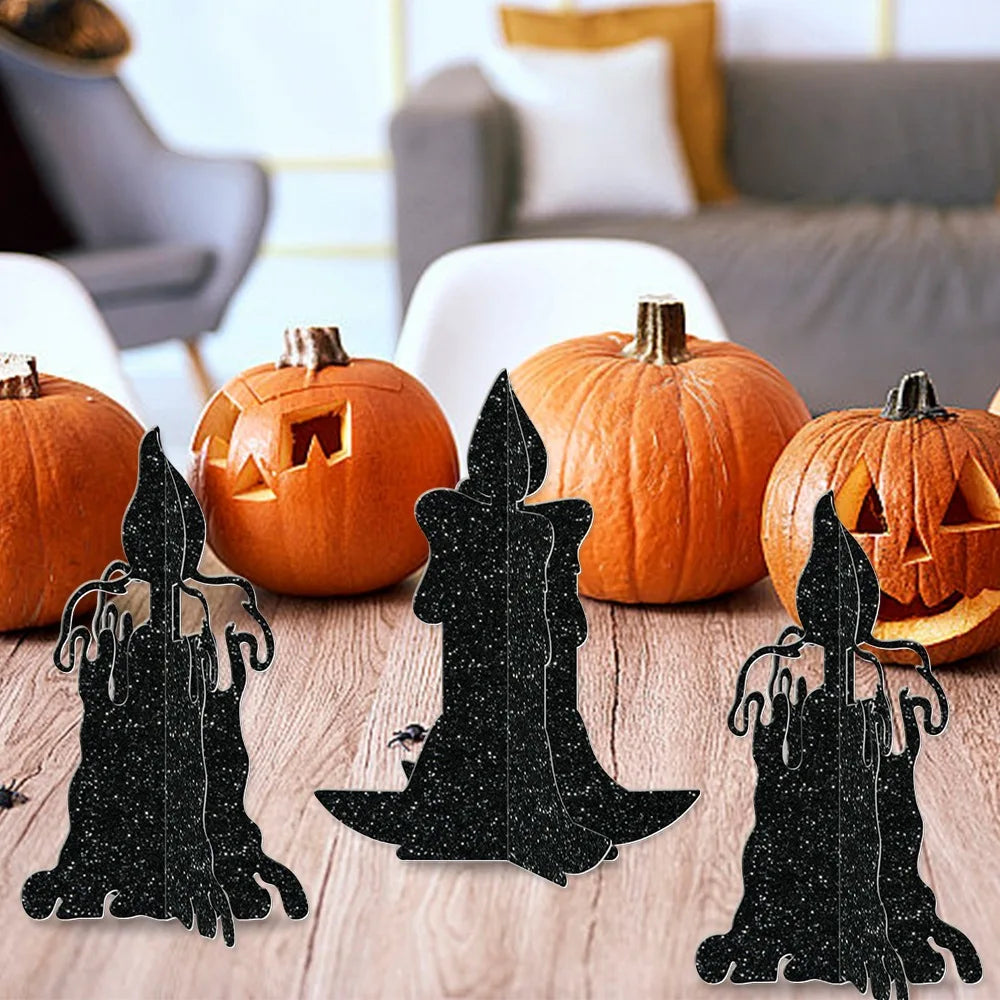 Halloween Decoration 6pcs Candlestick Ornament Haunted House Dining Table Arrangement Festival Dercoration Happy Halloween Day