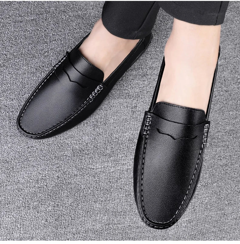 Shoes Men's 2025 Spring/Autumn New Casual Leather Shoes for Driving Flat Bottomed Man Shoes  Designer Loafers Men