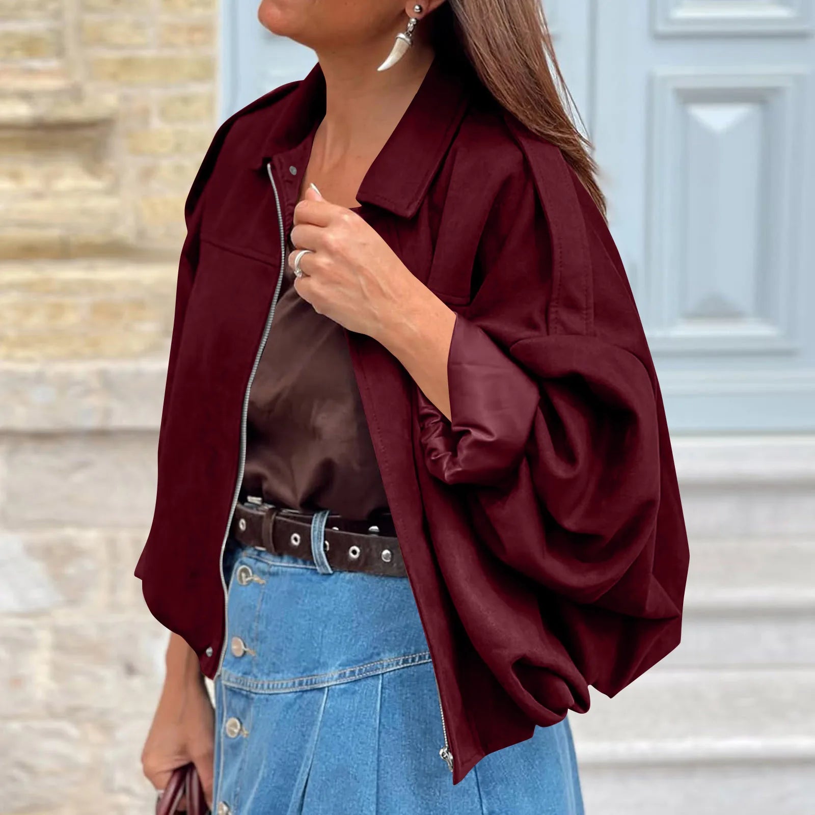 Women's Jackets Coat Fashion Turn-down Collar Long Sleeve Loose Coats Vintage Female Outerwear Chic Street Youth Jackets Tops