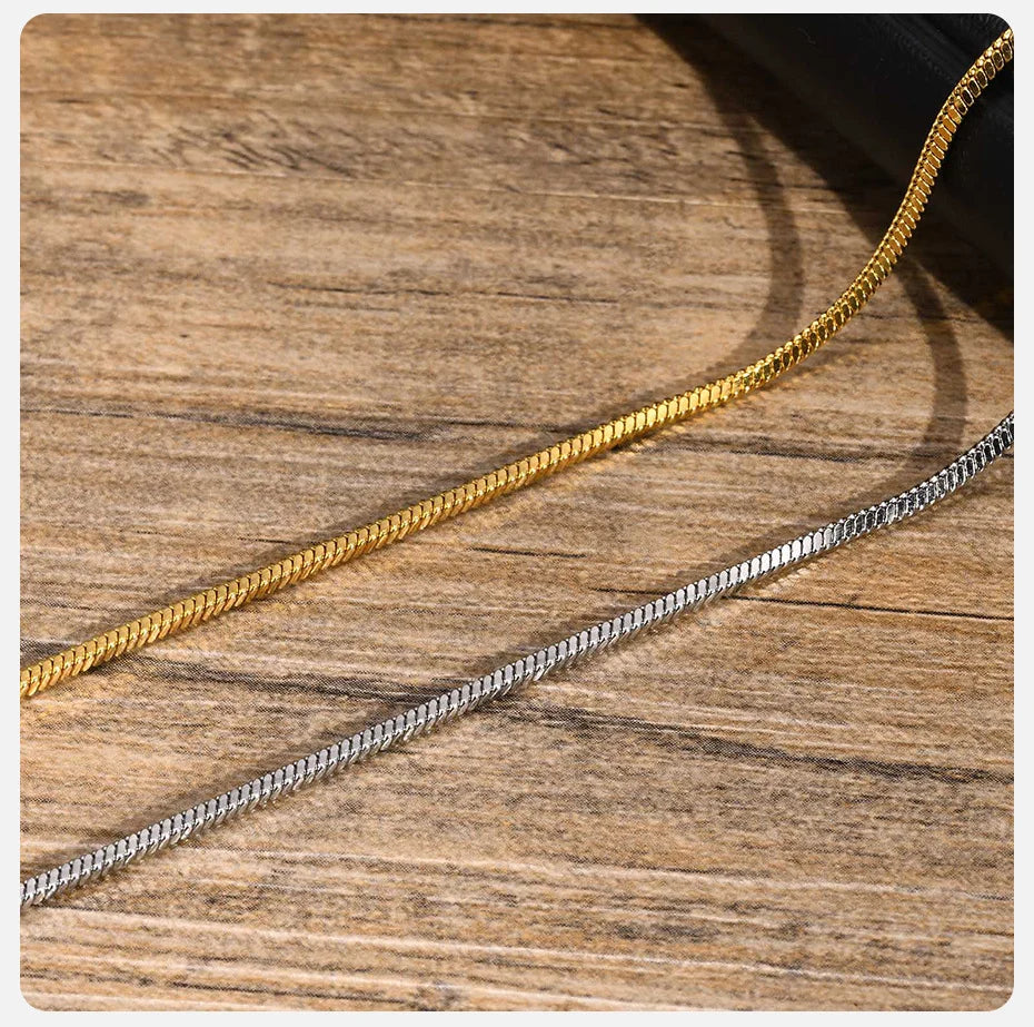 Vnox 1.7mm Square Snake Chain Bracelets for Men, Stainless Steel Cool Bracelet, Basic Casual Wristband