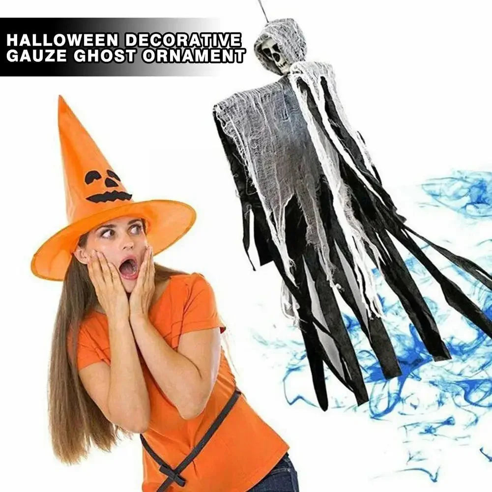 Halloween Hanging Skull Ghost Haunted House Decoration Horror Props Halloween Party Pendant Indoor Outdoor Home Door Bar Decor