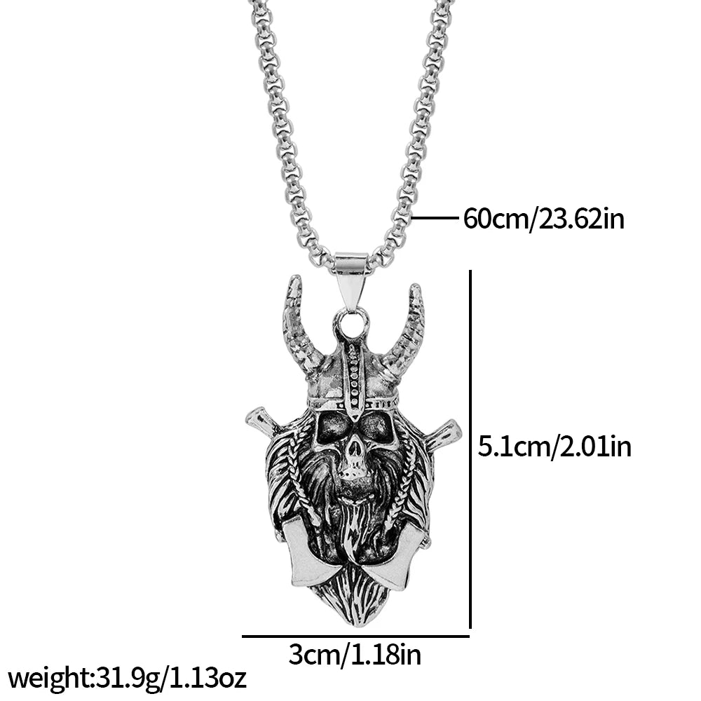 Men's Cool Personalized Viking Skull Pendant Accessories Retro Gothic Gift Toys Suitable for Giving to Friends as Gifts