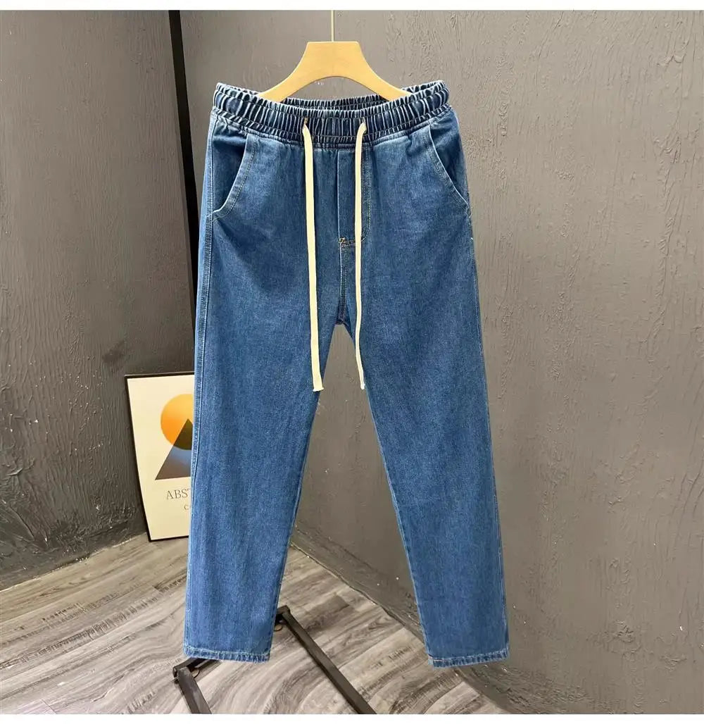 Men's Casual Loose Straight Leg Jeans Thin Wear Resistant Spring Autumn Vintage Workwear Trousers Comfortable Denim Pants