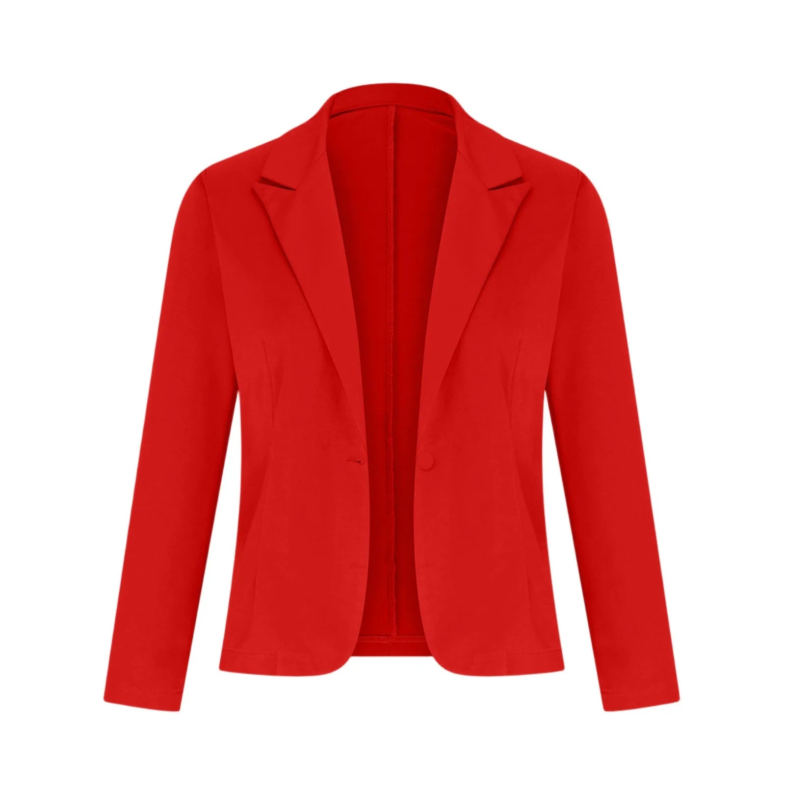 Casual Suit Jacket for Women Fashion Solid Color Long-sleeved Suit Collar Blazer Business Casual Single-button Cardigan Jacket