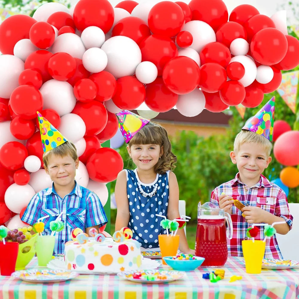 Christmas Red Balloons Garland Red White Balloons Arch Kit Xmas Home Birthday Party Graduation Baby Shower New Year Decoration