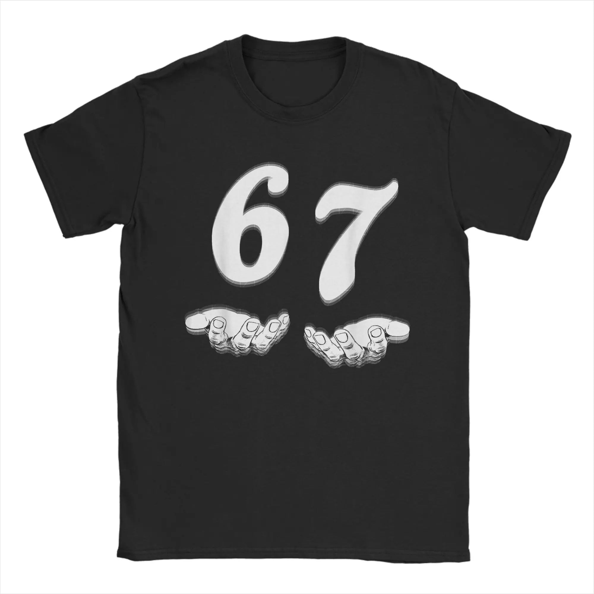 Men T-Shirts Funny Six Seven 6 7 Meme Gen Alpha Slang Vintage 100 Cotton Tees Short Sleeve T Shirt Crewneck Clothes Graphic Tops
