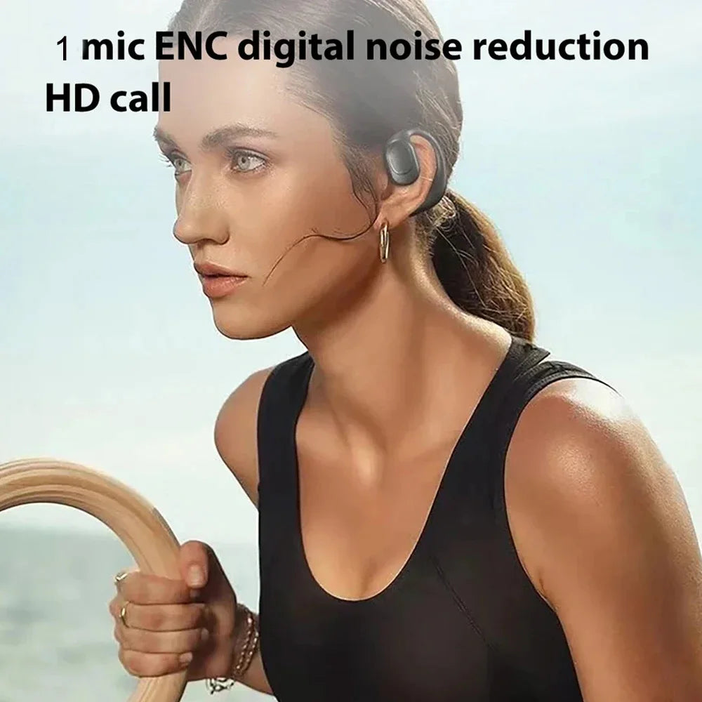 Bluetooth 5.4 Headphone Wireless Ear Hook Earphone LED HiFi Stereo Noise Reduction Clip Headset Waterproof Earbud For Phone New