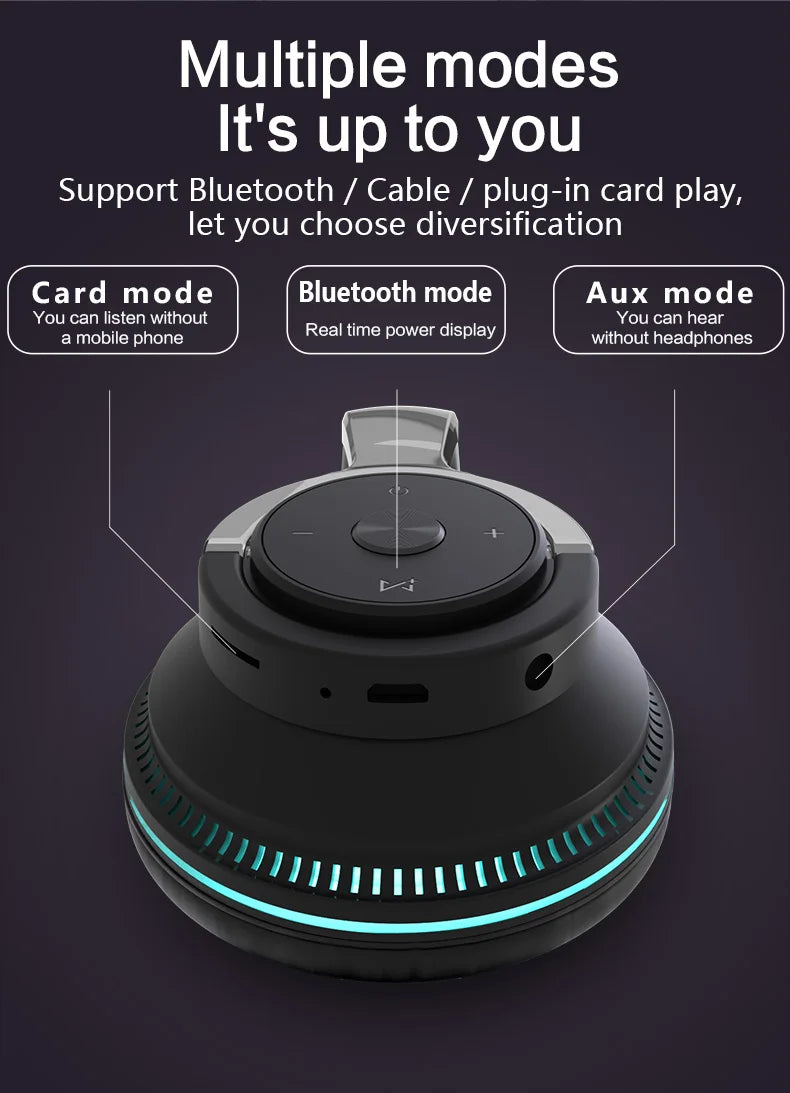 Bluetooth Headphone Wireless Earphone H2 Max Headsets Foldable Shock Bass Stereo Earbuds Support TF FM For Xiaomi iPhone Airpids