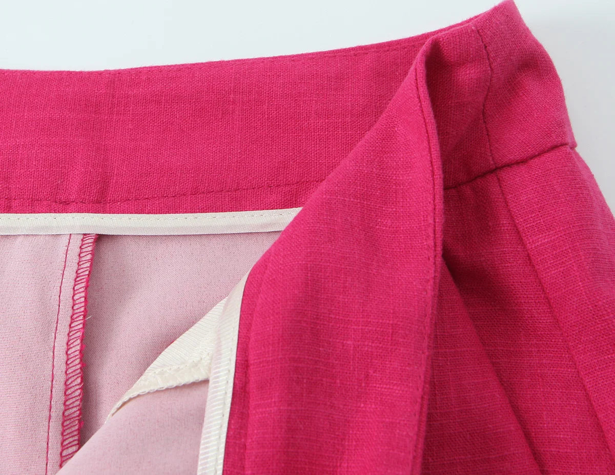 2025 Women's Autumn New Suit Jacket Round Neck Single Breasted Skirt Design High Waist Commuting Temperament Long Pants Set