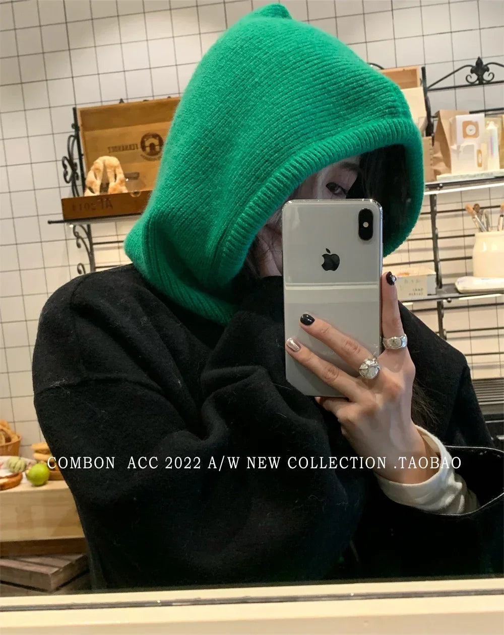 Winter Balaclava Hats For Men&Women Unisex Knitted Hooded Caps Outdoor Warmer Drawstring Hats One-Piece Neck Collar Beanies Cap