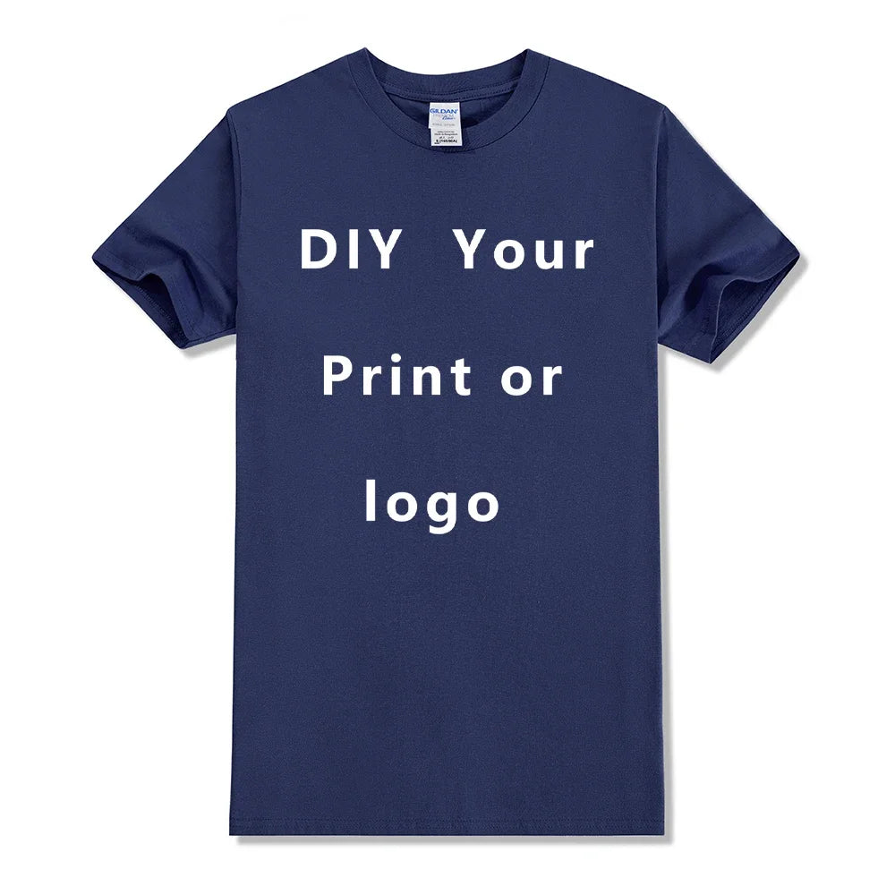 Custom T Shirt for Men And Women Design Your Own Logo Text Photo Front Back Free Both Side EU Size Cotton Personalized T-shirt
