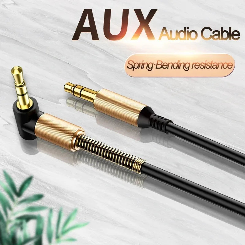 3.5mm Jack Audio Cable3.5mm Car Spring AUX Cable Gold Plated jack male to male speaker cables Cord for TV PC Car  mobile phones