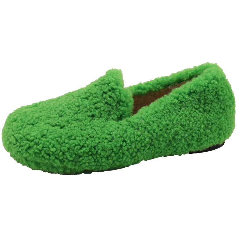 Flat Shoes Fashion Round Toe Deep Mouth Suede Soft Sole Anti-slip Wear-resistant Wool Shoes