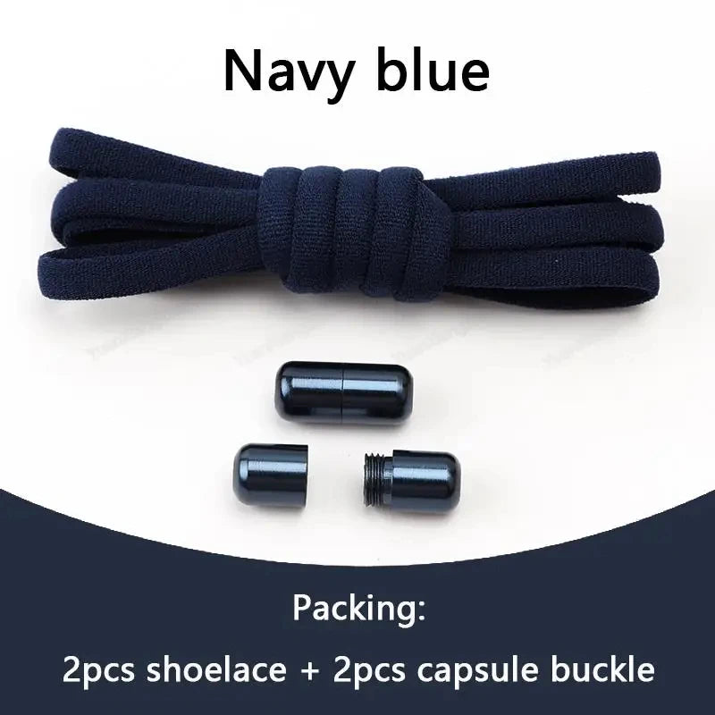 No Tie Shoelaces Semicircle Elastic Shoe Laces For Kids and Adult Sneakers Shoelace Quick Lazy Metal Lock Laces Shoe Strings