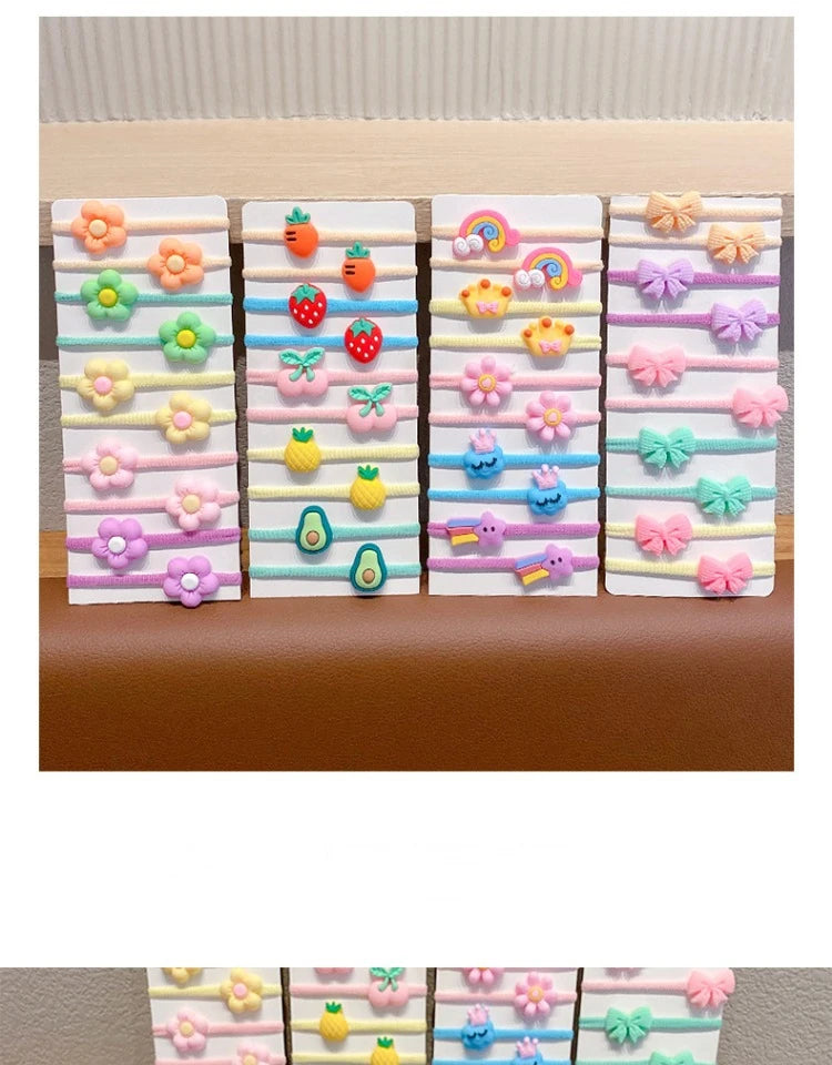20-100 Pieces/Set Rubber Band for Children Cartoon Hair Band New Sweet Baby Hair Rope Hair Accessories