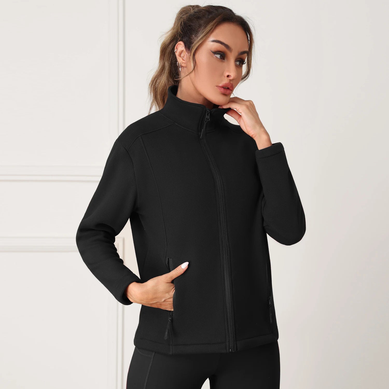 Women Sport Jacket Long Sleeve Shirt Workout Coat Gym Training Clothing Yoga Sportswear