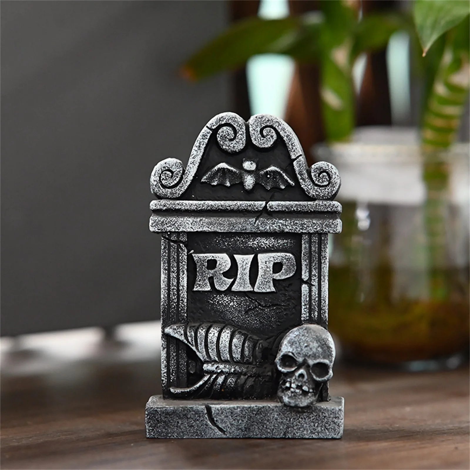 Halloween Tombstones Ghost Festival SkeletonTombstone Resin Ornaments Home Desktop Horror Atmosphere Decoration Props