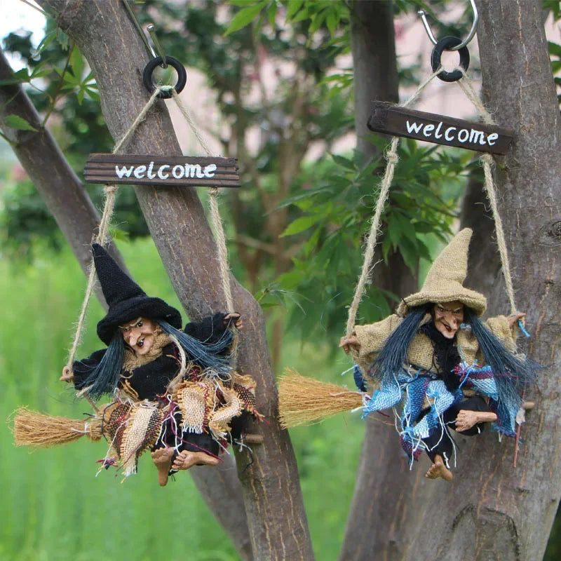 Halloween New arrangement ghost festival bar decoration horror realistic horror scary hanging ghost flying witch pendant