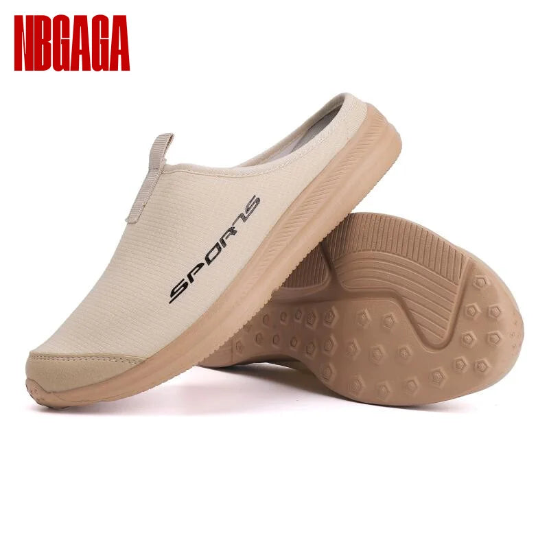 Men Half Slippers Casual Sneakers Soft Sole Support Shoes Lightweight Comfortable Breathable Outdoor Sports Skateboarding Shoes