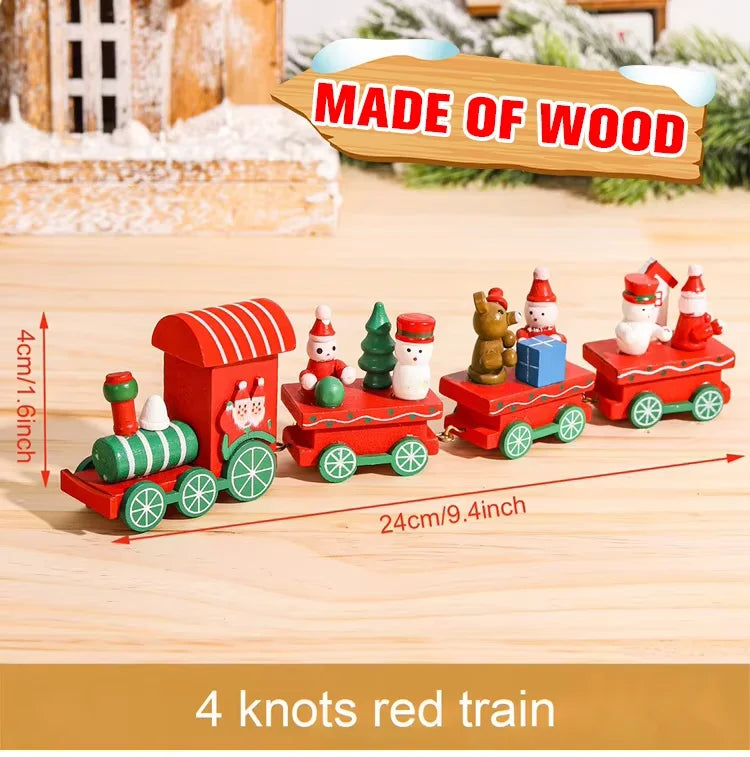 Christmas Decorations 2025 Christmas Wooden Train Xmas Tree Ornament Navidad Noel Home Decor New Year's Eve Decorations Kid Gift