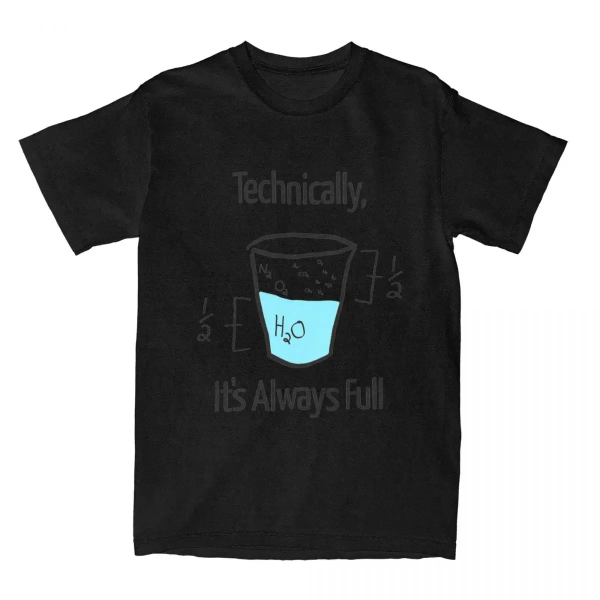 Men's Science Is Optimistic T-Shirts Technically It is Always Full  Top Tee Summer Classic T Shirt Casual Tshirt Plus Size
