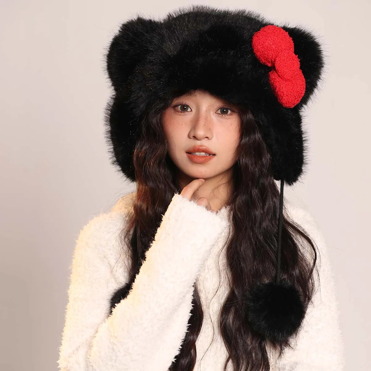 men's Hat beanie ski mask Caps Women's hat Beanie winter accessories Hat with earflaps Y2k hat Wool hats Winter hat bunny ears