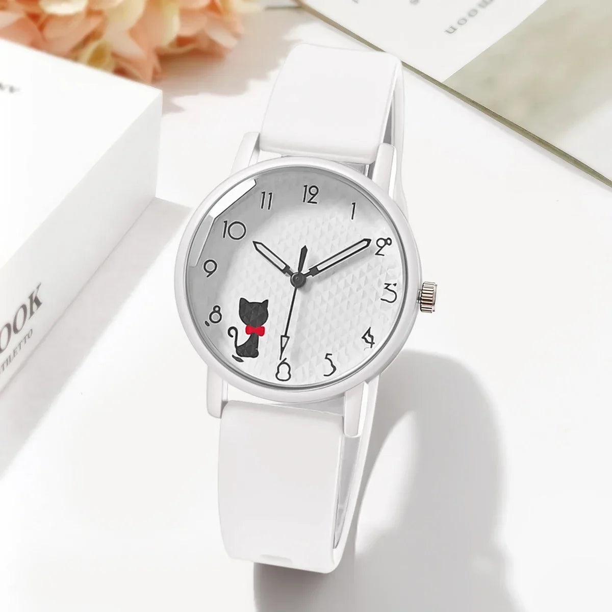 Women Watch Cute Cat Casual Wristwatch Quartz Watches for Women Clock Student Ladies Silicone Strap Watches Gift Reloj Mujer