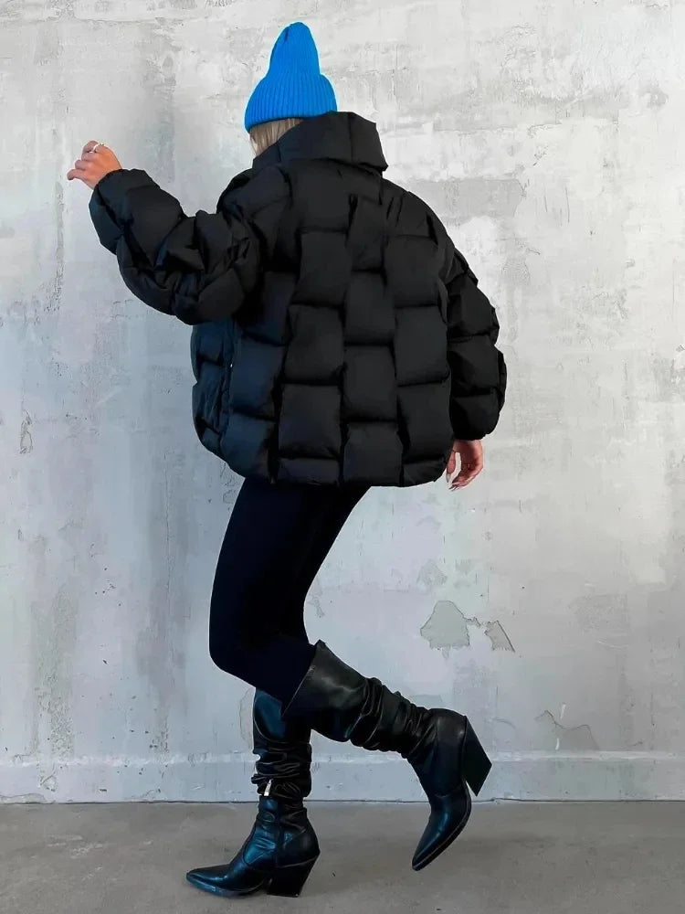 Winter Jackets for Women 2025 Thick Warm Loose Fashion Quilted Jacket Female Interchange High Street Green Baggy Puffer Coat