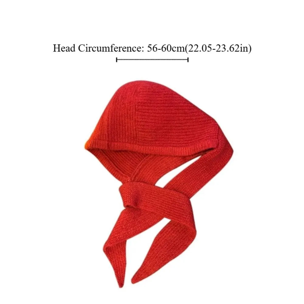 Fashion Winter Balaclavas Cap Warm Thick Knitted Hooded Hat Ski Windproof Neck Collar Scarf Cap Beanie