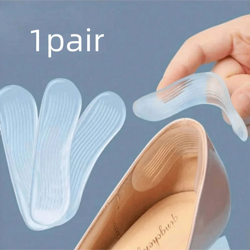 1Pair Heels Grips Silicone Heel Stickers for Women Men Anti Slip Heel Cushions Non-Slip Inserts Pads Foot Heel Care Protector
