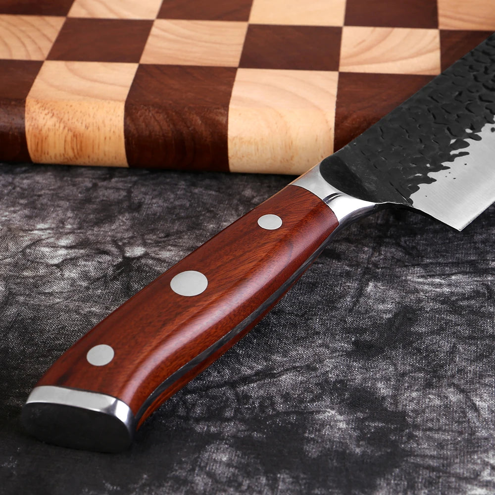 Kitchen Knife Set 1-6PCS Hand-forged high-carbon Steel Sharp Premium Japanese Knife Including Chef,Cleaver,Utility&Santoku Knife