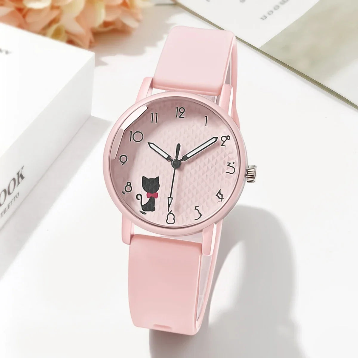 Women Watch Cute Cat Casual Wristwatch Quartz Watches for Women Clock Student Ladies Silicone Strap Watches Gift Reloj Mujer