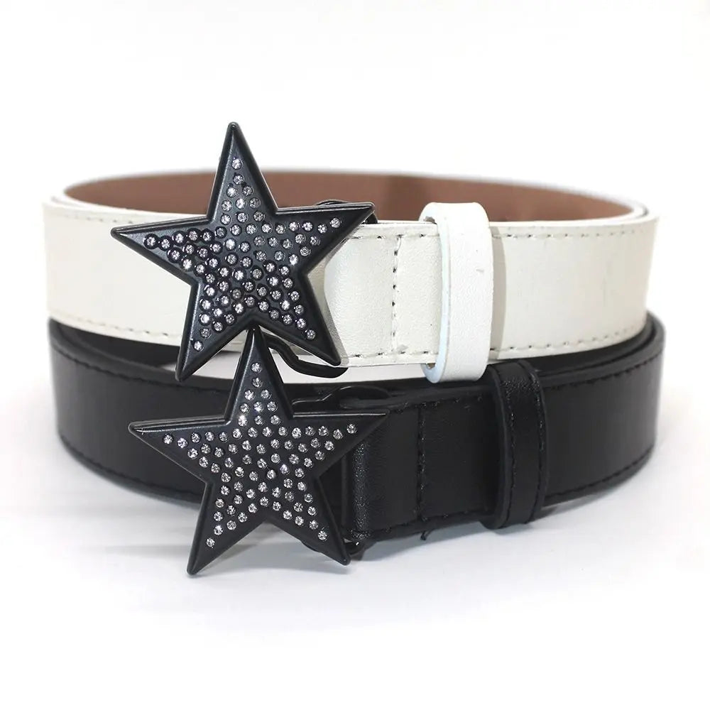 Accessories Alloy Width Waist Belt PU Leather Retro Women Waist Belt Adjustable Waistband Corset Belt Star Buckle Belt