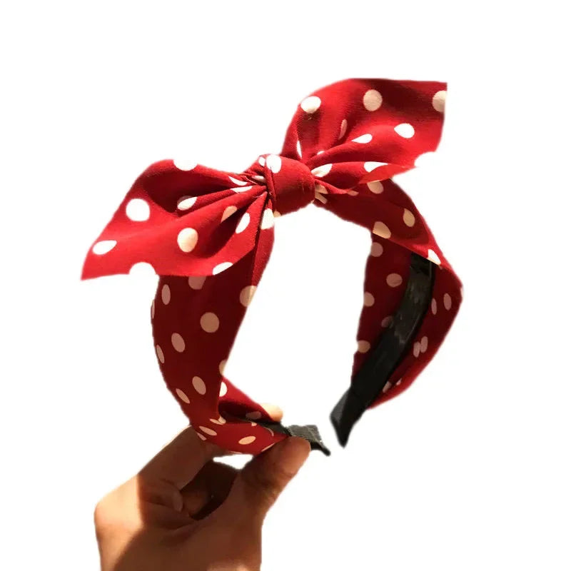 Hair Accessories Women's Headband Bow Knot Sweet Korean Style Polka Dot Hairband Cute Hair Hoop Headwear Headdress Girl Gifts