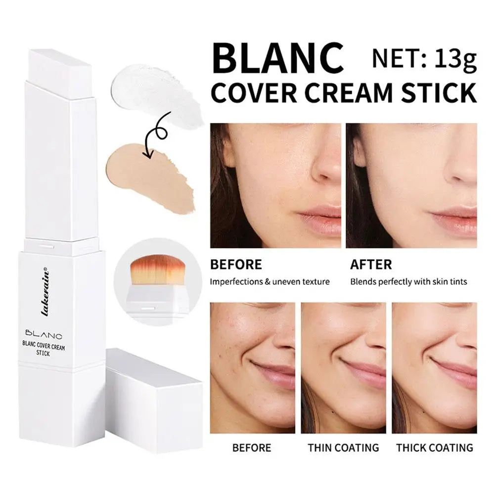 Dual-Ended Brush-On Color-changing Foundation Stick Minimizing Even-Tone Pore Conceals Blemishes Dullness Cosmetics Makeup