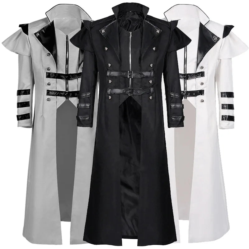 Halloween cosplay: a medieval stage performance costume with a split windbreaker, hat, and scepter for a palace banquet