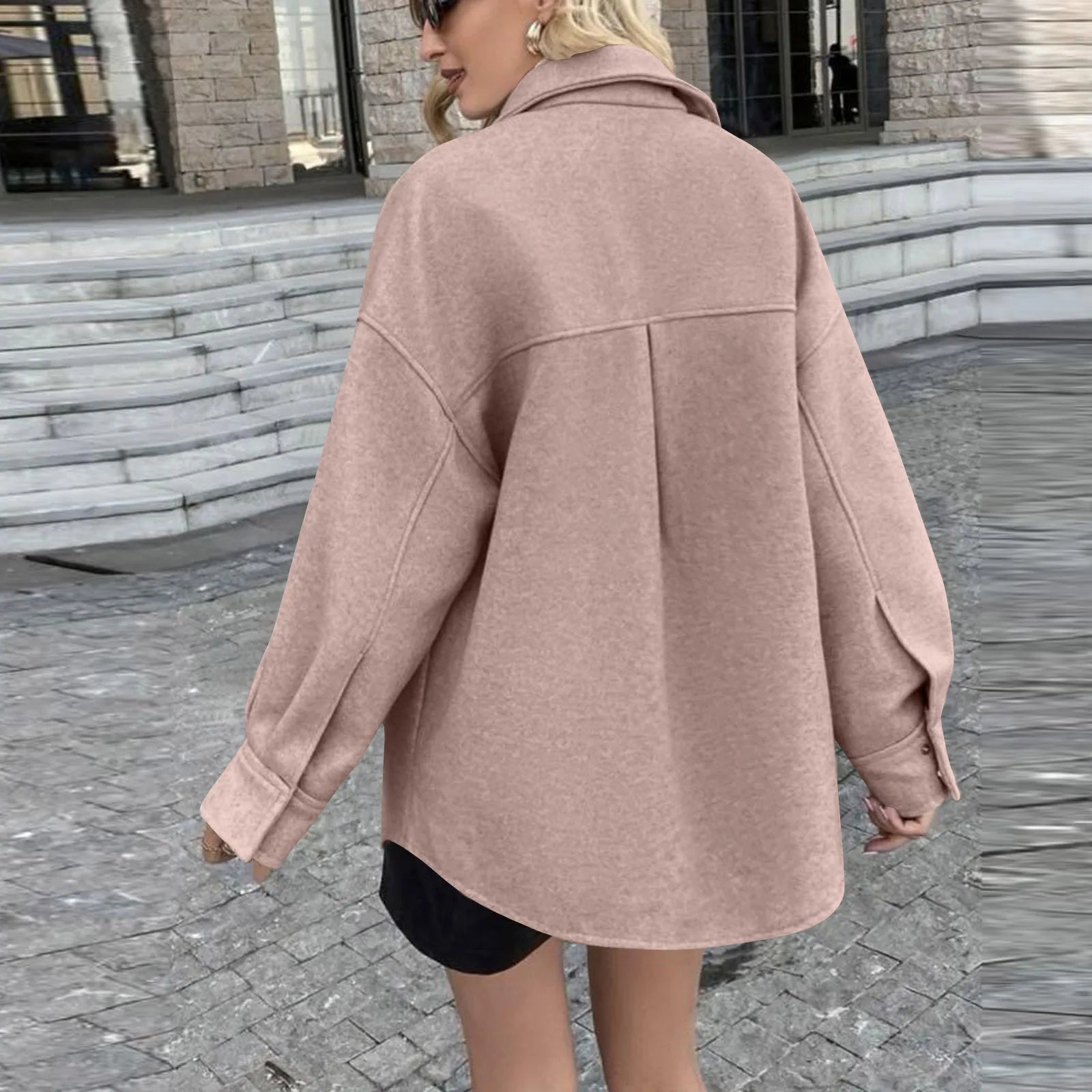 Women Casual Comfort Jackets Cozy Soft Fabric Casual Lapel Collar Winter Outerwear Female Daily Vintage Wearing With Pocket