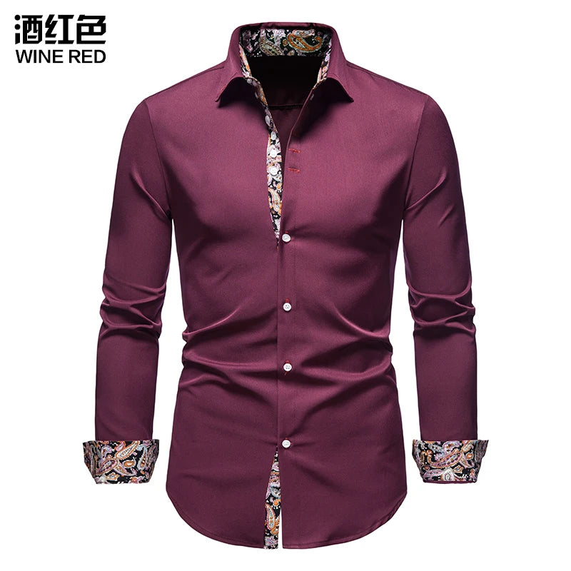 Men's Shirt with Collar White Shirts Man Long Sleeve Men's Shirts Mens Polo Shirts for Men Famous Brands Camisa Social Masculina