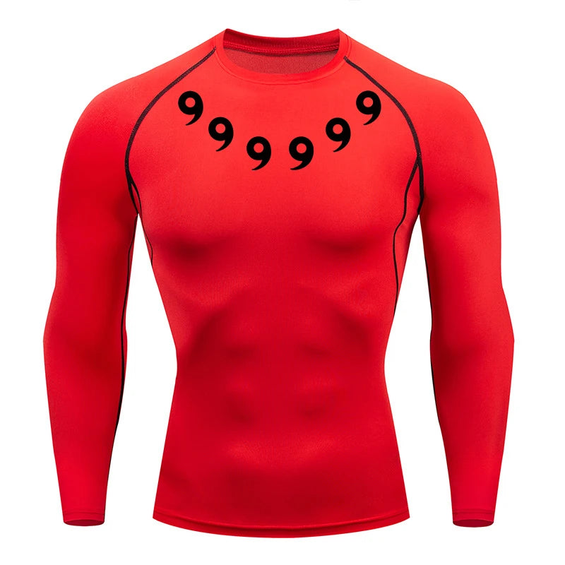 Print Compression Shirts for Men Gym Workout Athletic Quick Dry Tshirts Tops Training Running Baselayers Undershirts Rash Guard